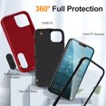 thumbnail image 4 of JTCASES Compatible avec iPhone 15 Case Heavy Duty Protective Rugged Phone Case, Full Body Anti-dust Shockproof Drop Proof Armor Durable Étui Case for iPhone 15 6.1 Pouces, Orange/Clear, 4 of 10