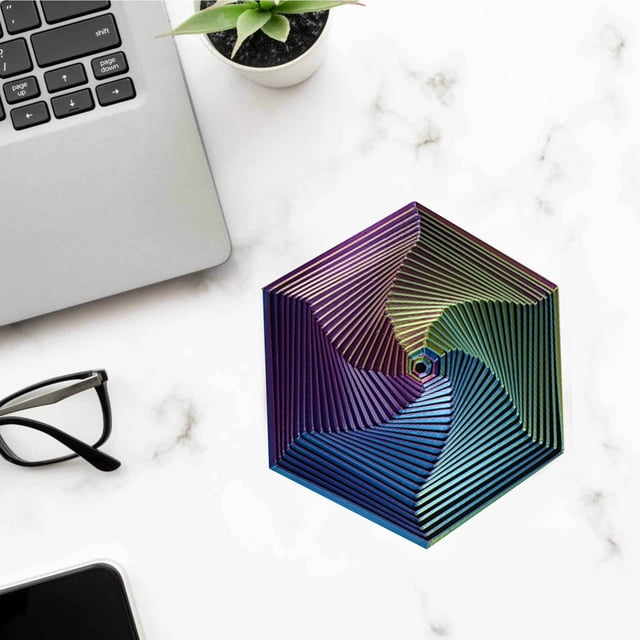 UsRHHA Printed Fidget Toy Geometric Shape, Mindful Sensory Tool for Adults Anxiety Relief, Hexagonal Stress Reliever