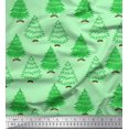thumbnail image 1 of Soimoi Rayon Fabric Christmas Tree Block Print Fabric by The Yard 56 Inch Wide, 1 of 3