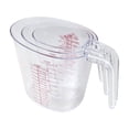 thumbnail image 2 of EGNMCR Kitchen Gadgets Set Of Three Thickened Plastic Measuring Cups For Home Kitchen Use Transparent With Clear Markings Available In 250ml 500ml And 1000ml Sizes graduated measuring cylinder, 2 of 6