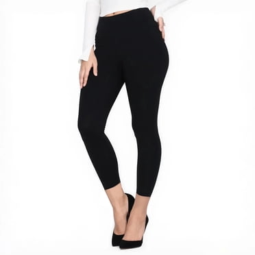 Hitime High Waisted Capri Leggings for Women Tummy Control Black Leggings Workout Pants for Women, Capri Length BLACK S-M