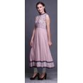 thumbnail image 3 of Bimba Robe Anarkali Rose Cochon Damassé Col Mandarin Sans Manches Kurtis pour Femmes Imprimé Robe Maxi Très Grande, 3 of 6