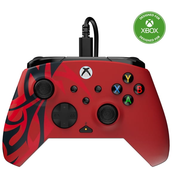 Manette de gaming filaire Turtle Beach Rematch Advanced (Spirit Red) - Sous licence pour Xbox Series X|S, Xbox One et Windows - Boutons programmables, gâchettes, commandes audio
