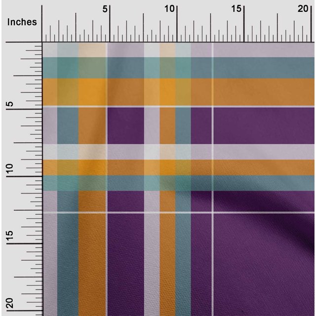 oneOone Viscose Chiffon Fabric Madras Check Fabric Prints By Yard 42 Inch Wide