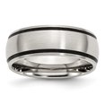 thumbnail image 1 of Bague en Caoutchouc Noir 8mm en Acier Inoxydable 7 Tailles, 1 of 6