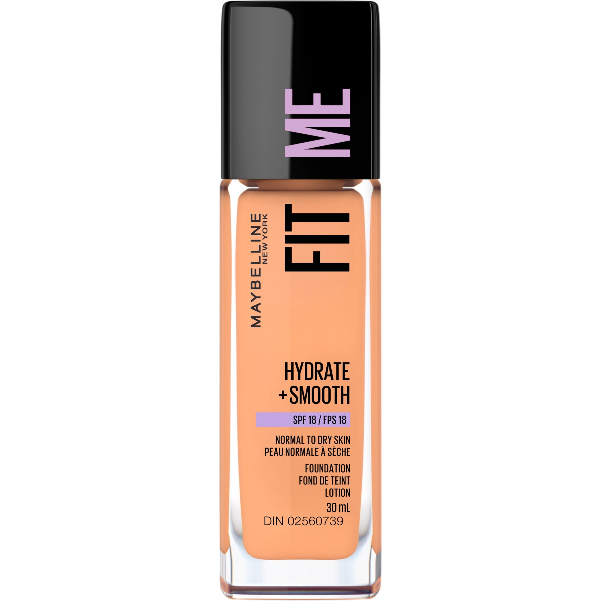 Maybelline Fit Me Hydrate + Smooth Fond De Teint FPS 18, Beige Ensoleillé