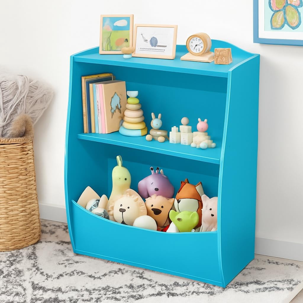 BeesClover Toy Storage Organizer, Kids Bookshelf, Children's Toy Shelf, Toddler Book Shelf for Bedroom, Hallway, School