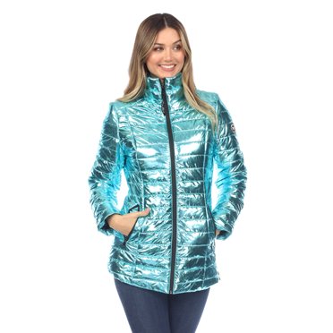 White Mark Manteau Matelassé Métallisé pour Femme