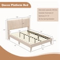 thumbnail image 3 of Costway Full Size Upholstered Bed Frame with Elastic Pockets Mattress Foundation Beige, 3 of 10