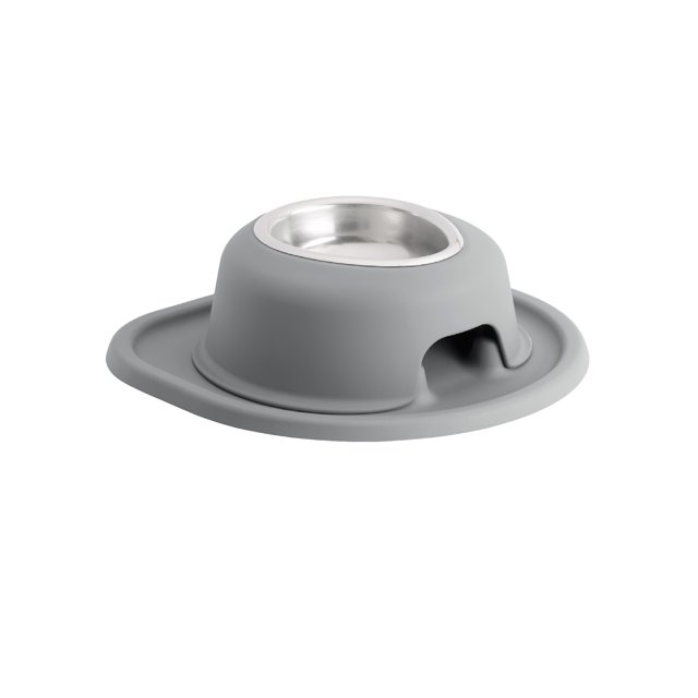 WeatherTech Système d'Alimentation pour Animaux de Compagnie Simple Hauteur 3 Pouces - Acier Inoxydable - Gris Foncé