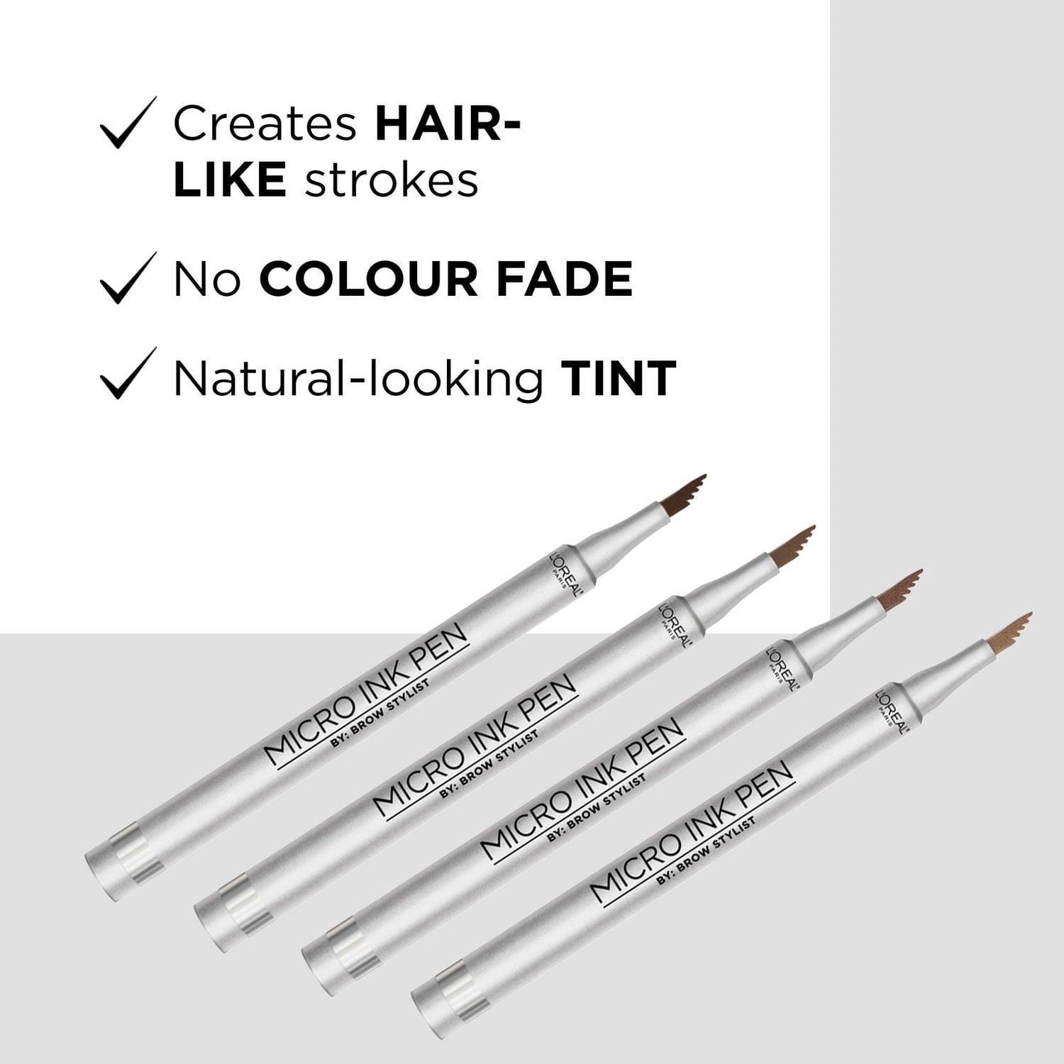 L'Oréal Paris Micro Ink Pen par Brow Stylist, Stylo Microblading , Jusqu'à 24H Teinte, Brunette Claire