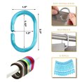 thumbnail image 3 of Anneaux de Rideau de Douche en Plastique Bleu Turquoise Transparent - Ensemble de 12, 3 of 5