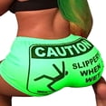 thumbnail image 5 of Women High Waist Letter Print Elastic Short Pants Hip-Hop Shorts, 5 of 5