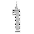 thumbnail image 1 of 14K White Gold 14kw Casted Large Diamond Cut Number 1 Charm, 1 of 2