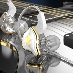 Chmadoxn Écouteurs Dieux de la guerre dans les écouteurs d'oreilles avec contrôle filaire et microphone pour le sport courir dans l'oreille HIFI Casques Casques filaires
