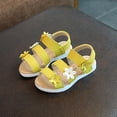 thumbnail image 4 of Children Girls Sandals Princess Open-toed Soft Bottom Flowers Roman Beach Shoes, 4 of 9