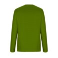 thumbnail image 5 of Dagegui Hauts Grande Taille pour Femmes Manches Longues Col Rond T-Shirt Couleur Unie Tunique Chandail Quotidien Vert Armée P, 5 of 5