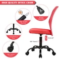 thumbnail image 2 of NiamVelo Armless Mesh Office Chair Adjustable Ergonomic Desk Chair with Casters, Mid Back Swivel Rolling Executive Task Chair for Home Office, Red, 2 of 7