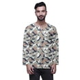 thumbnail image 1 of Atasi Cotton Slub Long Sleeve Kurta For Men Keyhole Neck Ethnic PrintedShirt, 1 of 1