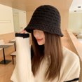 thumbnail image 3 of LinYooLi Autumn And Winter New Hollow Knitted Bucket Hat Versatile Face Facial Fisherman Hat Version Simple Warm Basin Hat, 3 of 9