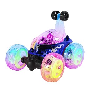 Blue Remote Control Dumper Stunt Car avec de la musique, 360 Véhicule à roulettes et à roulette tournante pour les enfants, 6.7X6.5X6.6 Inch hors route