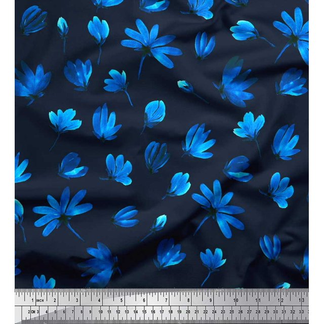 Soimoi Rayon Fabric Artistic Flower Print Fabric by The Yard 42 Inch Wide