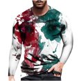 thumbnail image 1 of CEHVOM Men's Loose Round Neck 3d Printing Long-sleeved T-shirt Top Sale, 1 of 5