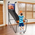 thumbnail image 2 of Costway Foldable Single Shot Basketball Arcade Game W/Electronic Scorer 3 Basketballs, 2 of 10