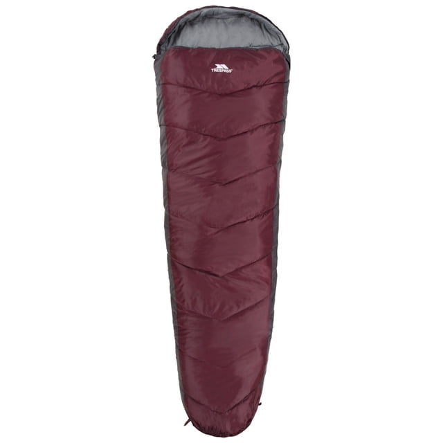 Trespass Water Repellent Sleeping Bag Doze - 3 Season, 230cm x 85cm x 55cm, 2 Way Zipper, Shoulder Baffle, Comfort: 1°C, Upper Limit: 6°C, Lower Limit: -10°C
