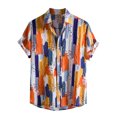 thumbnail image 1 of EQWLJWE Chemise d'Été pour Hommes Chemise Hawaïenne à Manches Courtes Chemise de Plage Patchwork Décontractée à Col Rabattu Chemises à Manches Courtes pour Hommes, 1 of 9