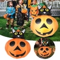thumbnail image 2 of Halloween Inflatable Desktop Ornament LED Lighted Pumpkin Cat Face Decoration for Parties and Home Yard Celebrations, 2 of 7