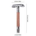 thumbnail image 2 of Amdohai 1PC Double Edge Safety Razor with Long Natural Rotatable Handle Shaving Razor Alloy Scalloped Bar Double Edge Safety Razor Shaving Open Comb Head for Men Barber Male Home Use Shaving Tools, 2 of 6