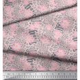 thumbnail image 2 of Soimoi Pink Poly Georgette Fabric Leopard Animal Skin Printed Fabric 1 Yard 52 Inch Wide, 2 of 3