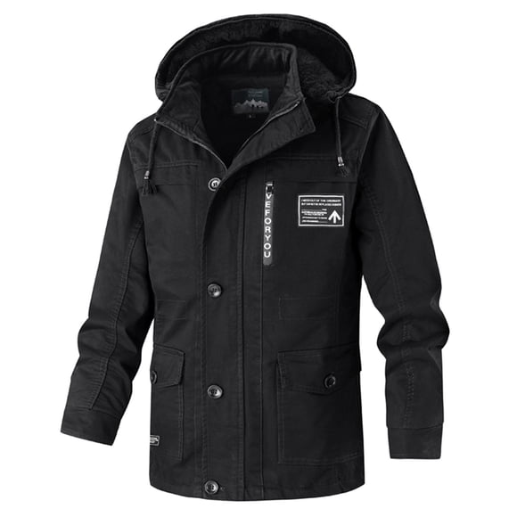 Cameland Men's Winter Jacket Thick Thermal Cotton Warm Fleece Lined Coat Trucker Hooded Work Cargo Jackets for Men