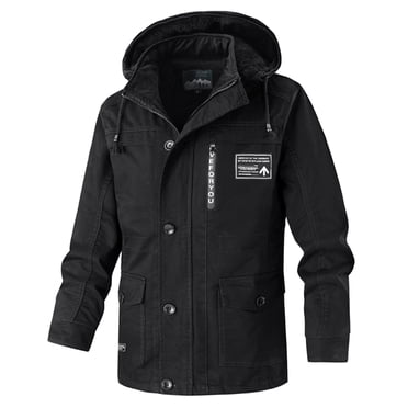 Cameland Men's Winter Jacket Thick Thermal Cotton Warm Fleece Lined Coat Trucker Hooded Work Cargo Jackets for Men