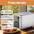 thumbnail image 3 of WHALL&reg; Touch Screen Toaster 2 Slice, Stainless Steel Digital Timer Toaster, 6 Bread Types & 6 Shade Settings, Smart Extra Wide Slots Toasters With Bagel, Cancel, Defros, 3 of 8