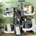 thumbnail image 3 of 54" Multi-Level Cat Tree with Scratching Posts & Condo - Dark Grey Activity Tower for Living Room & Bedroom - Plush Platforms & Toy Ball Included, 3 of 7