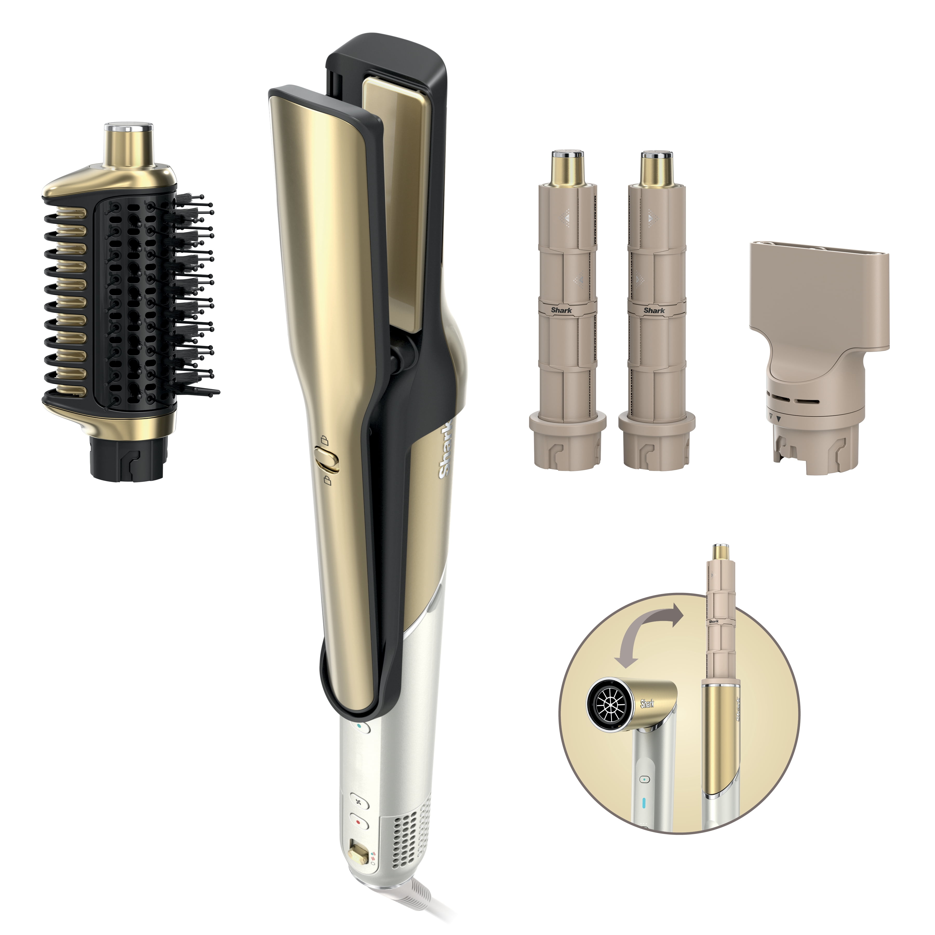 Shark Glam Hot Tool Air Styling & Drying System , Gold (Gift)