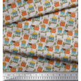 thumbnail image 2 of Soimoi Gray Heavy Canvas Fabric Tree & House Architectural Printed Fabric 1 Yard 58 Inch Wide, 2 of 5