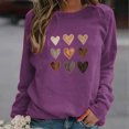 thumbnail image 1 of Aboser Chandails Molletonnés à Enfiler pour Femmes de la Saint-Valentin, Chandails à Imprimé de Cœur, Hauts Chandail, Manches Longues, Col Rond, Chemises, Blouse Ample Mode, Chandail Molletonné pour Adolescentes, 1 of 6