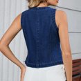thumbnail image 4 of LOVZFMLL Jackets for Women's Solid Color Outwear Sleeveless Hoodless Button Denim Fashionable Jacket, 4 of 7