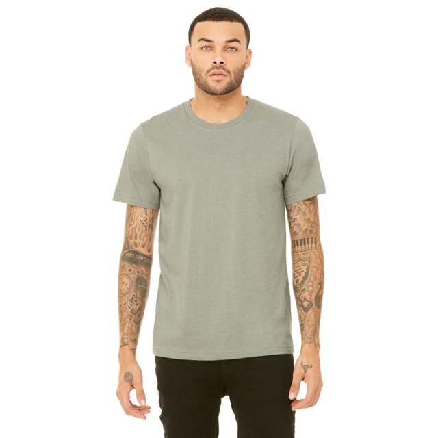 Bella Canvas Mens CVC Jersey Tee, S, Heather Stone