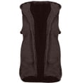 thumbnail image 4 of PVCS Women Solid Pocket Color Jacket Plush Sleeveless Lapel Vest Loose Coat Top, 4 of 6