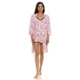 thumbnail image 2 of Women's Cozy 3 Piece Pajama Robe Set - Robe, Cami Top and Shorts – Online Exclusive, 2 of 6