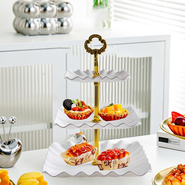 RKSTN Plateau de Rangement Multi-Couches Bonbons Mariage Ktv Salon Fruits Fruits Secs Rafraîchissement Fruits à Trois Couches