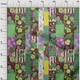 thumbnail image 3 of oneOone Viscose Jersey Green Fabric Asian Mix Floral Craft Projects Decor Fabric Printed By The Yard 60 Inch Wide, 3 of 4