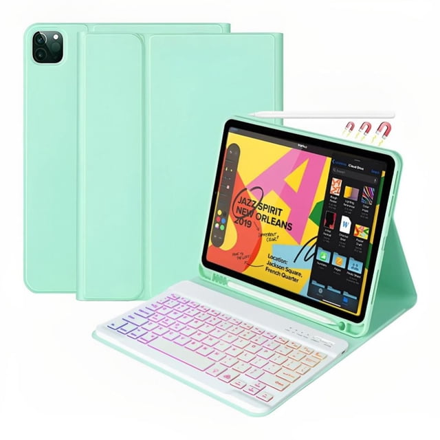iPad Keyboard Case 9.7 for iPad 2018 6th Gen iPad Pro 2017 5th Gen iPad Air 4 Wireless Backlit Detachable Keyboard with Pencil Holder