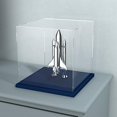 thumbnail image 2 of Acrylic Display Case with Navy Blue Velvet Base, Simple Self-Assembly Clear Acrylic Display Box with Lid, 6 Inch Cube Countertop Box for Collectibles, Home Organization (6x6x6 inch), 2 of 3