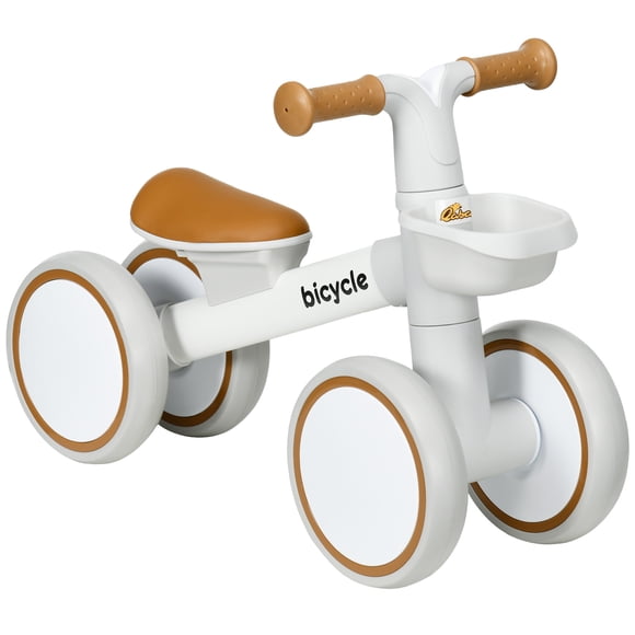 Qaba Baby Balance Bike, Toddler Balance Bike with Adjustable Seat, Brown