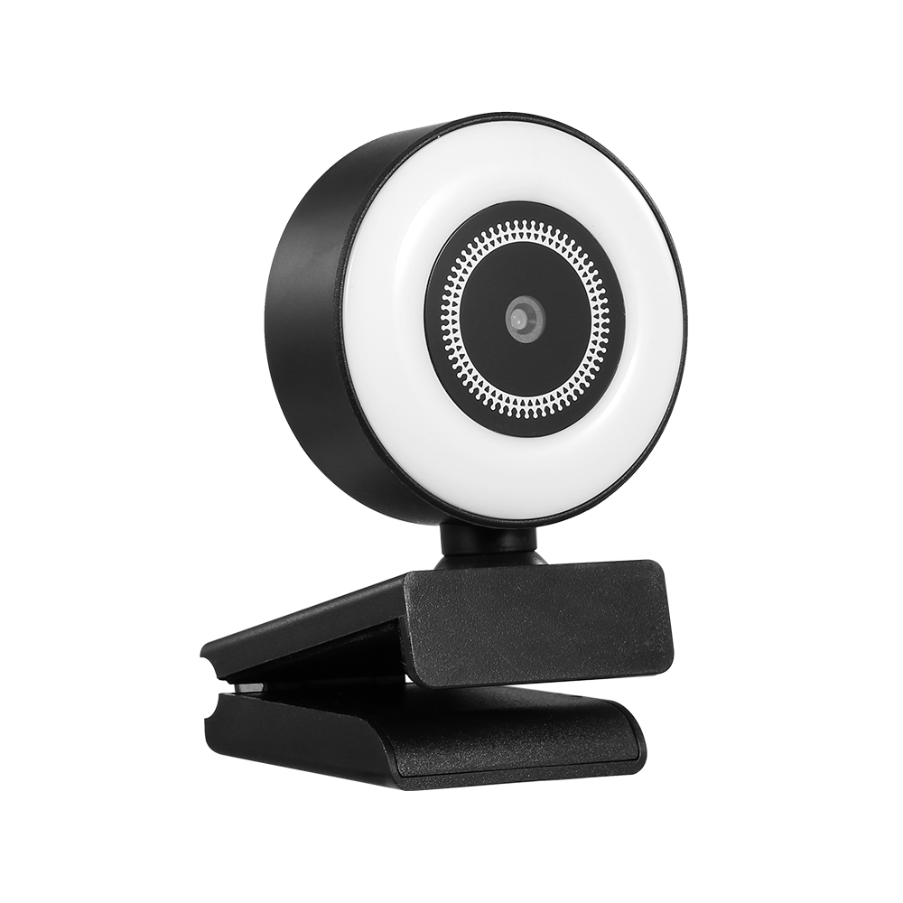Amdohai 1080P Webcam with Ring Light Mini Autofocus Webcam Built in Microphone Webcam for Video/Live Streaming/Videoconferencing